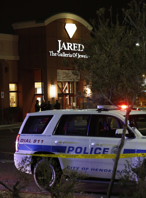 The scene of a robbery at Jared The Galleria of Jewelry located at 1071 W Sunset Rd. in Henderson. According to Henderson Police, a female employee was shot and later died due to her injuries. (Da ...