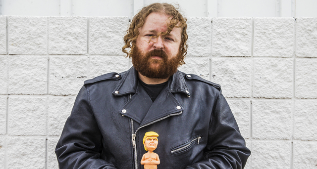 Artist Joshua Monroe is the creator of the Naked Trump statue and has paired up with Las Vegas investor Richard Schwartz to produce a line of replica bobbleheads. Photo taken Thursday, Jan. 5, 201 ...