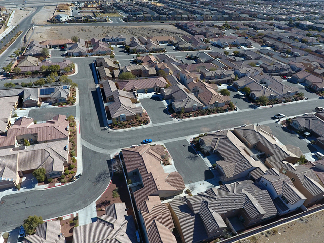 Aerial view of housing developments in northwest Las Vegas near Grand Teton Drive and Tee Pee Lane on Wednesday, January 26, 2017. (Michael Quine/Las Vegas Review-Journal) @Vegas88s