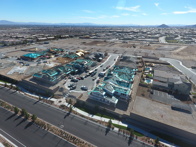 Aerial view of the Keystone at Skye Canyon housing development in northwest Las Vegas on Wednesday, January 26, 2017. (Michael Quine/Las Vegas Review-Journal) @Vegas88s