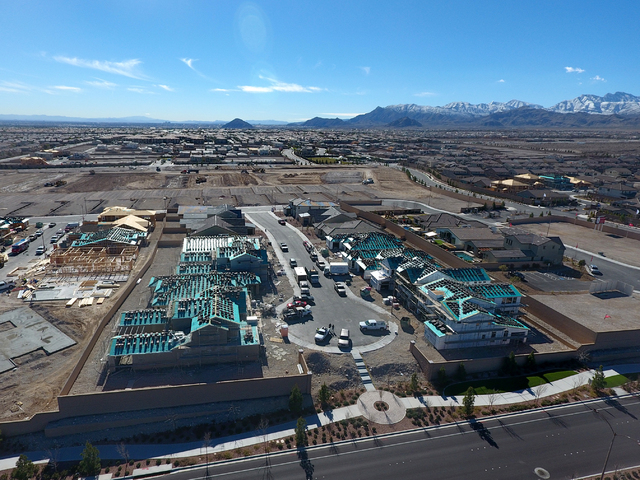 Aerial view of the Keystone at Skye Canyon housing development in northwest Las Vegas on Wednesday, January 26, 2017. (Michael Quine/Las Vegas Review-Journal) @Vegas88s