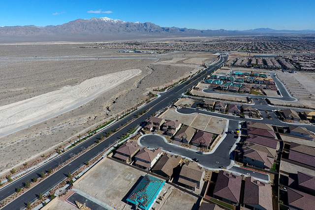 Aerial view of the Keystone at Skye Canyon housing development in northwest Las Vegas on Wednesday, January 26, 2017. (Michael Quine/Las Vegas Review-Journal) @Vegas88s