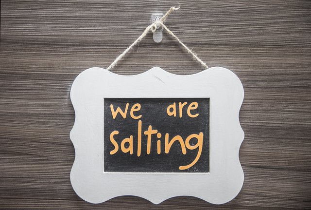 Once a salt room session has begun, staff at Salt Room LV typically try to avoid opening the door to maintain the concentration of salt in the air. (Benjamin Hager/Las Vegas Review-Journal)