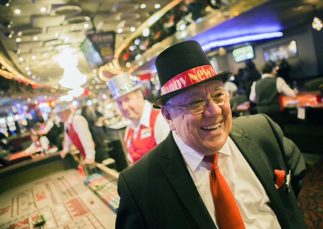 Plaza hotel/casino pit boss Edwin Carrion takes in theNew Year's Eve scene on Saturday, Dec. 31, 2016. Jeff Scheid/Las Vegas Review-Journal Follow @jeffscheid