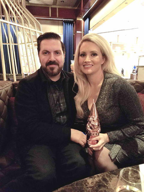 Pasquale Rotella and Holly Madison at The Dorsey at The Venetian on Thursday, Jan. 26, 2017, in Las Vegas. (TVT)