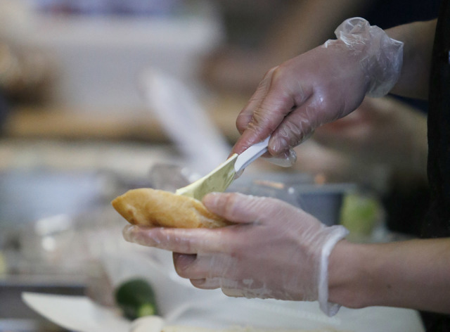 A sandwich is made at the George's Italian Deli on Friday, Feb. 3, 2017, in Las Vegas. (Christian K. Lee/Las Vegas Review-Journal) @chrisklee_jpeg