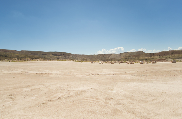 A large flat area of land is seen during a tour of the site of a proposed community inside the Blue Diamond Hill Gypsum mine near the town of Blue Diamond on Thursday, Aug. 11, 2016. Daniel Clark/ ...