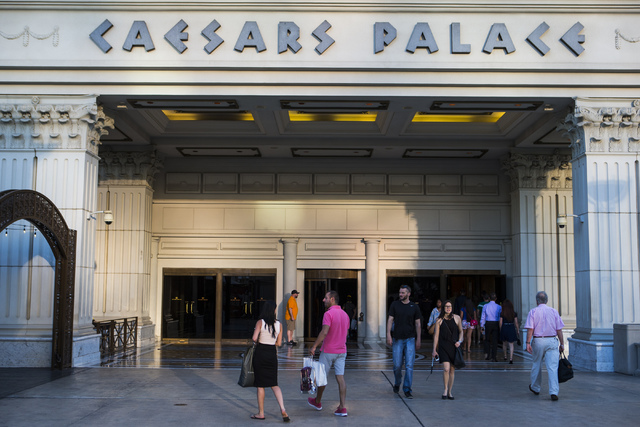 The exterior of Caesars Palace hotel-casino is shown in Las Vegas on Wednesday, May 18, 2016. (Chase Stevens/Las Vegas Review-Journal) @csstevensphoto