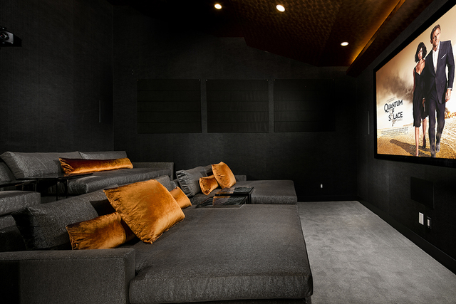 The home theater has comfortable seating. (Courtesy)