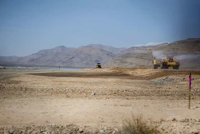 Grading continues at Faraday Future construction site at Apex Thursday, Aug. 25, 2016, in North Las Vegas. Elizabeth Page Brumley/Las Vegas Review-Journal Follow @ELIPAGEPHOTO