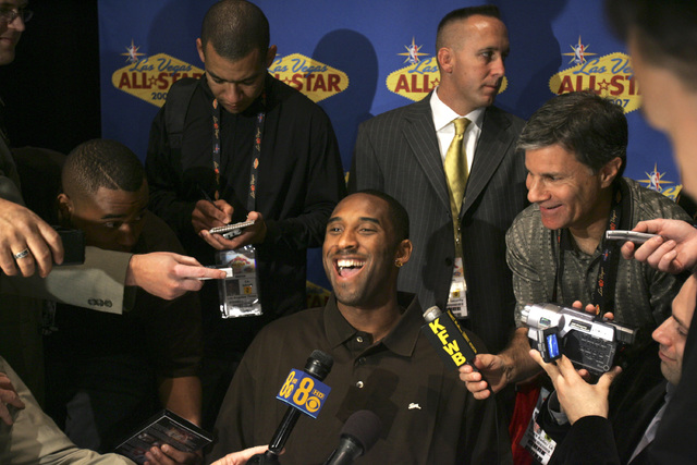Western Conference NBA player Kobe Bryant during media interviews Friday, February 16, 2007 at the Palms Casino Resort. (John Gurzinski/Las Vegas Review-Journal)