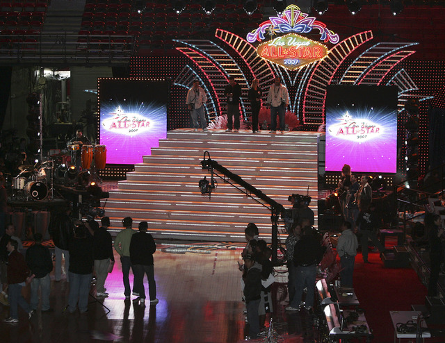 Rehearsal for the opening of the NBA All-Star game at the Thomas and Mack Center in Las Vegas on Thursday Feb. 15, 2007. (John Gurzinski/Las Vegas Review-Journal)