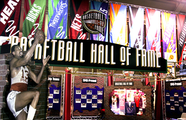 The Basketball Hall of Fame booth in the public area of Jam Session at the Mandalay Bay Convention Center in Las Vegas on Tuesday, Feb. 13, 2007. (John Gurzinski/Las Vegas Review-Journal)