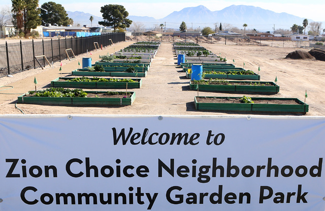 Zion Choice Neighborhood Community Garden Park in North Las Vegas on Wednesday, Feb. 1, 2017. (Bizuayehu Tesfaye/Las Vegas Review-Journal) @bizutesfaye