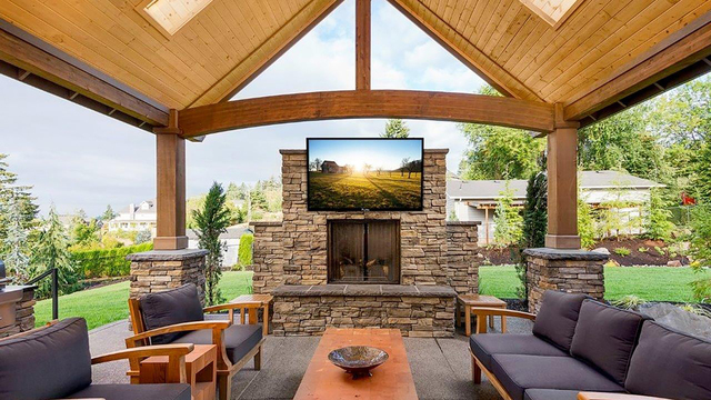 COURTESY MIRAGEVISION
MirageVision customizes existing top brand-name TVs by altering the cabinet and interior components to withstand the harsh outdoor environment.