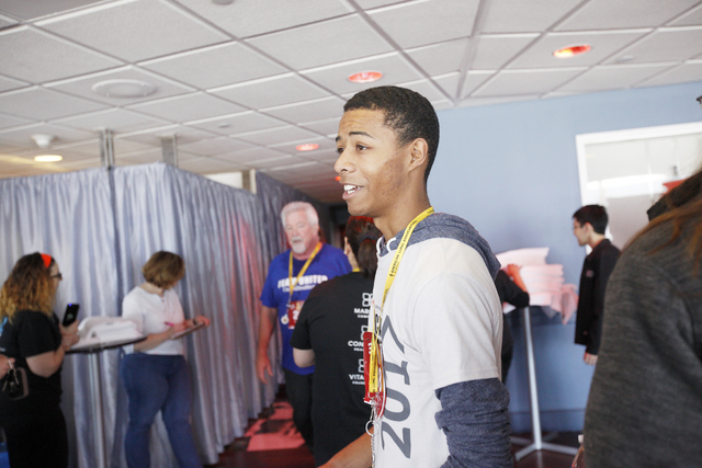 Christion Johnson after finishing the Scale the Strat stair climb that raises money for the American Lung Association on Sunday, Feb. 26, 2017, at the Stratosphere in Las Vegas. (Rachel Aston/Las ...