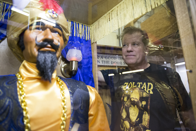 Olaf Stanton, owner of Characters Unlimited, next to a Zoltar fortune teller machine at his company's workshop on Thursday, Feb. 2, 2017, in Boulder City. (Erik Verduzco/Las Vegas Review-Journal) ...