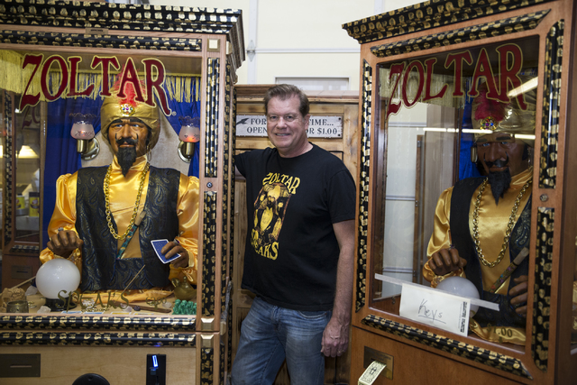 Olaf Stanton, owner of Characters Unlimited, next to a Zoltar fortune teller machine at his company's workshop on Thursday, Feb. 2, 2017, in Boulder City. (Erik Verduzco/Las Vegas Review-Journal)  ...