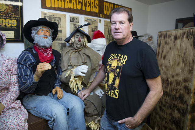 Olaf Stanton, owner of Characters Unlimited, at his company's workshop next to various completed characters on Thursday, Feb. 2, 2017, in Boulder City. (Erik Verduzco/Las Vegas Review-Journal) @Er ...