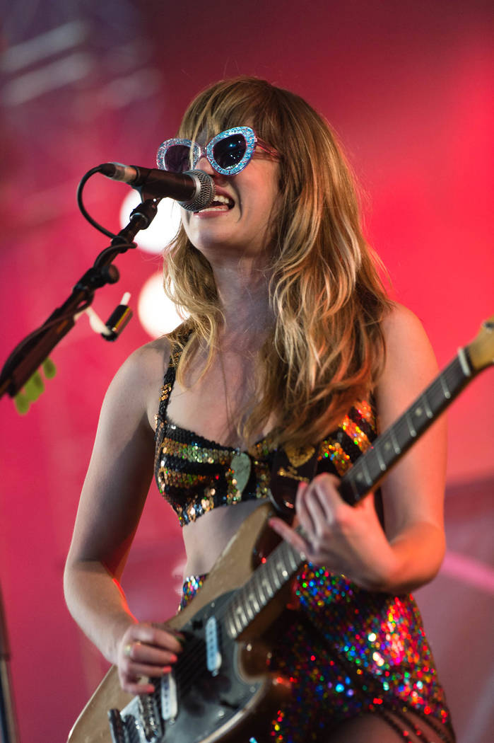 Deap Vally - Lindsey Troy
Isle of Wight Festival, Britain - 15 Jun 2014

 (Rex Features via AP Images)