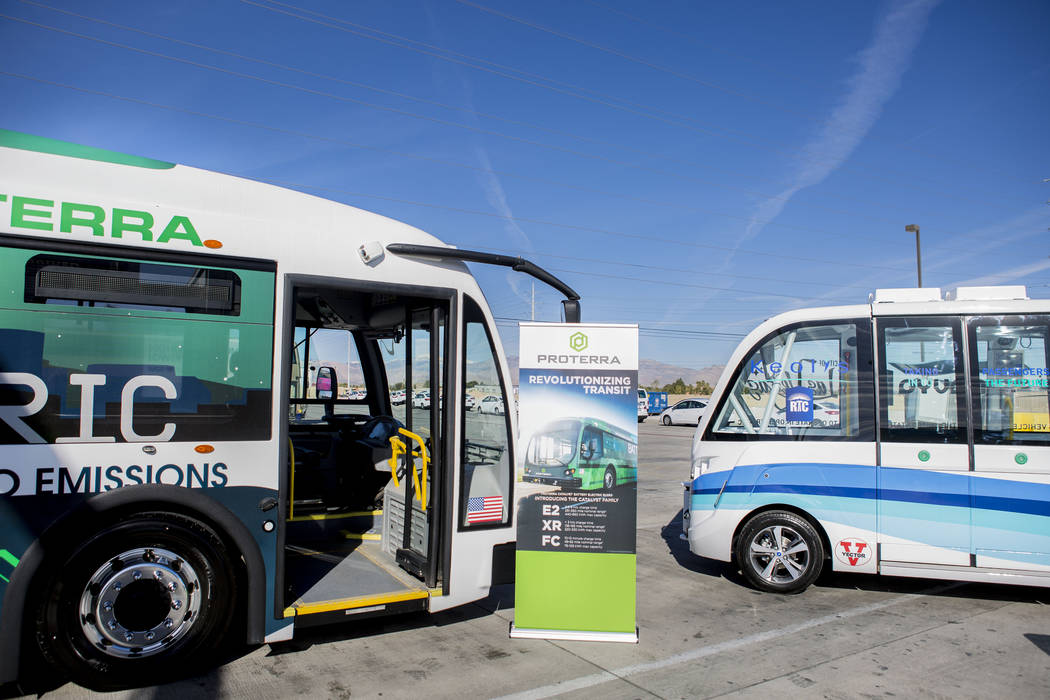 Electric transportation vehicles at the Regional Transportation Commission of Southern Nevada Training Center, Wednesday, March 8, 2017, in Las Vegas.  (Elizabeth Brumley/Las Vegas Review-Journal) ...