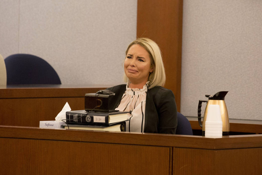 Christine Mackinday, an alleged victim and ex-girlfriend of former MMA fighter Jonathan Koppenhaver, aka War Machine, gives her testimony during his rape and attempted murder trial at the Regional ...