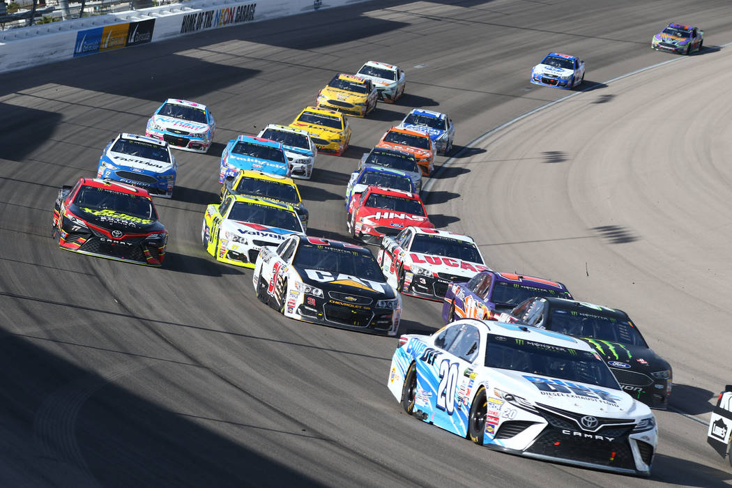 Cars Run Laps During The Monster Energy Nascar Cup Series Kobalt 400 Auto Race At Las Vegas Motor Speedway In Las Vegas Sunday March 12 2017 Chitose Suzuki Las Vegas Review Journal Las