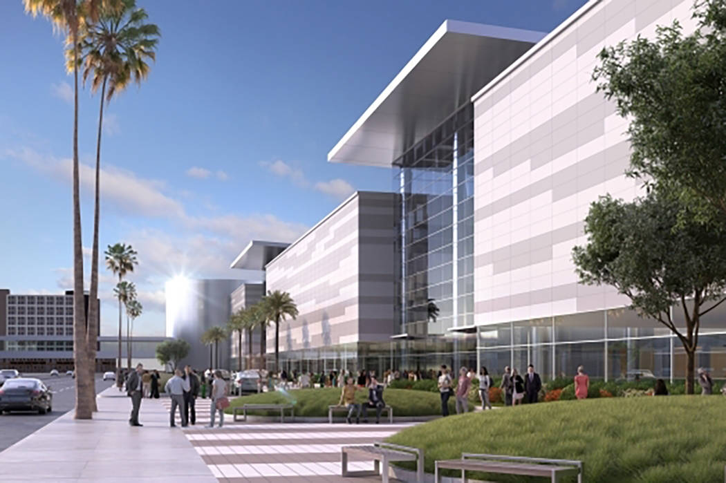 Rendering showing conceptual images of the Las Vegas Convention Center after its planned overhaul. (Las Vegas Convention and Visitors Authority)