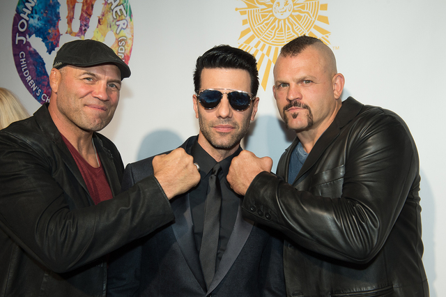 Randy Couture, Criss Angel and Chuck Liddell attend Heal Every Life Possible on Monday, Sept. 12, 2016, at The Luxor. (Tom Donoghue) | Las Vegas Review-Journal