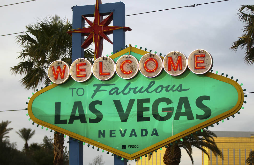 to Fabulous Las Vegas sign goes green for St. Patrick’s Day