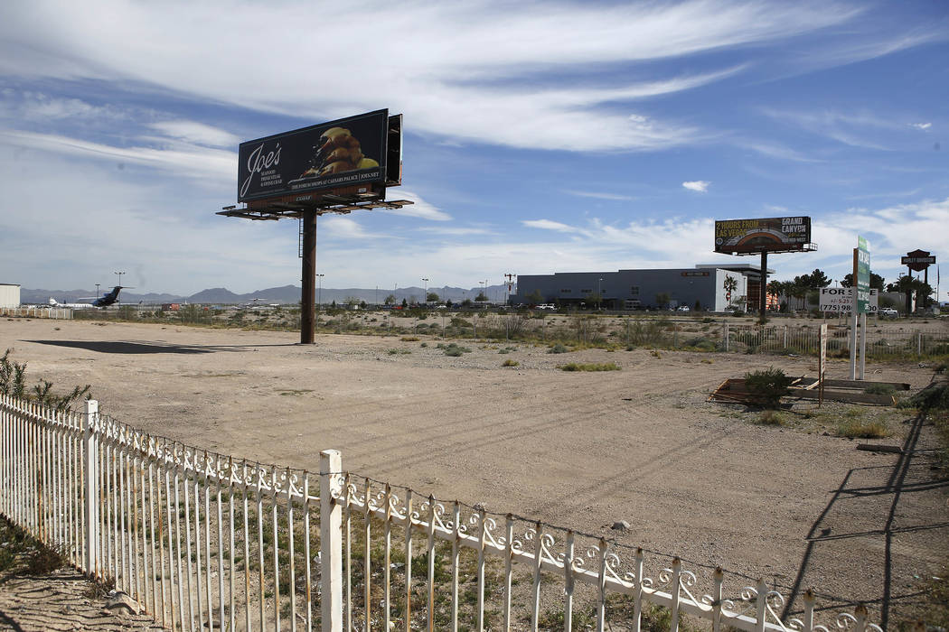 A 1.76-acre parcel of land on the south Strip on Wednesday, March 15, 2017, in Las Vegas. The land is currently for sale. (Christian K. Lee/Las Vegas Review-Journal) @chrisklee_jpeg
