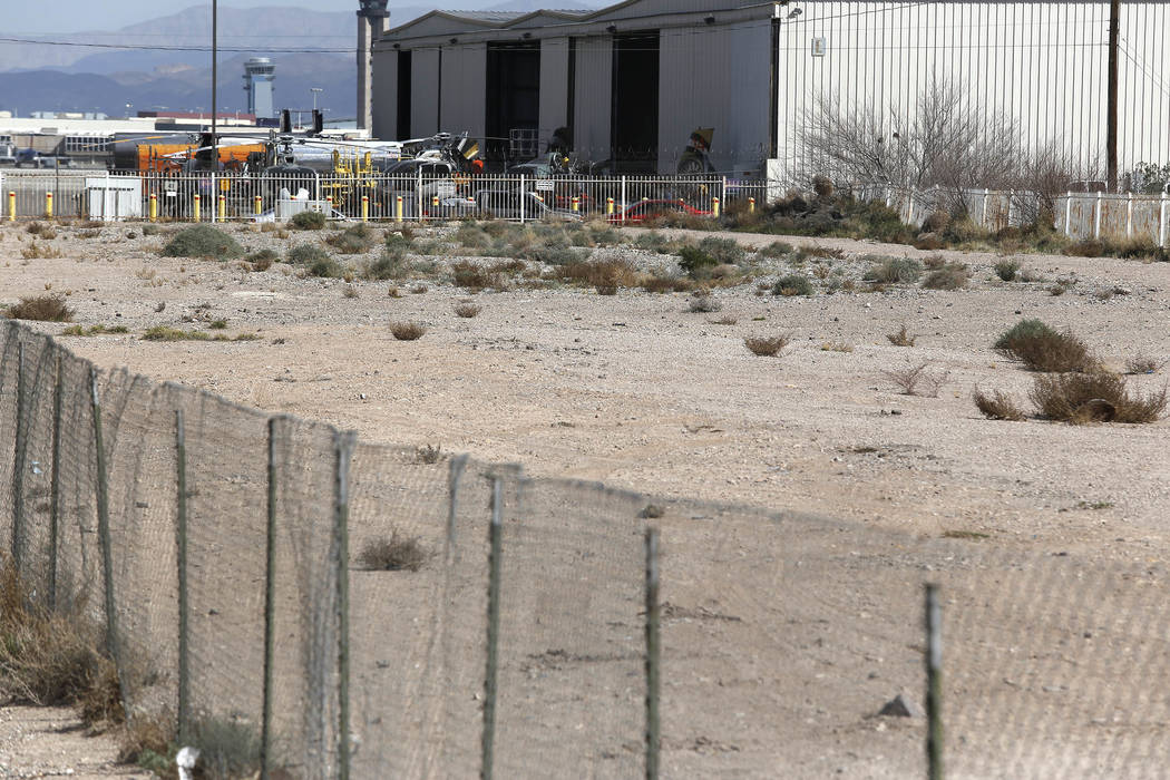 A 1.76-acre parcel of land on the south Strip on Wednesday, March 15, 2017, in Las Vegas. The land is currently for sale. (Christian K. Lee/Las Vegas Review-Journal) @chrisklee_jpeg