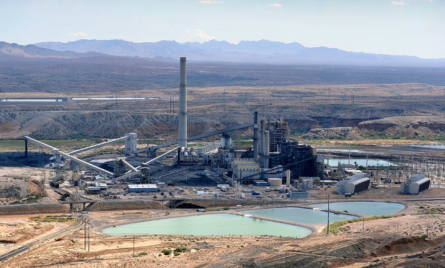 An aerial view of the Reid Gardner Generating Station, a 557 megawatt coal fired plant, in Moapa is seen, Tuesday, Sept. 9, 2014. (David Becker/Las Vegas Review-Journal)