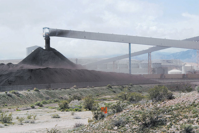 Ash blows from the coal waste pile of the NV Energy Reid Gardner power station, Jan. 5, 2010. Residents of the Moapa River Indian Reservation blame waste from the plant as the cause of health prob ...