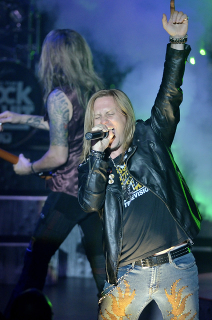 Andrew Freeman performs during "Raiding the Rock Vault" in the showroom at the Tropicana hotel-casino at 3801 Las Vegas Blvd., South, in Las Vegas on Saturday, Nov. 8, 2014. (Bil ...