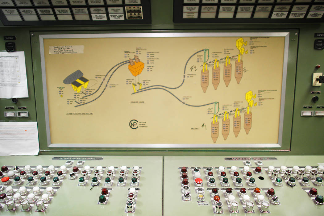The control at the Reid Gardner Generating Station on Thursday, March 16, 2017, in Moapa, Nev. (Rachel Aston/Las Vegas Review-Journal) @rookie__rae