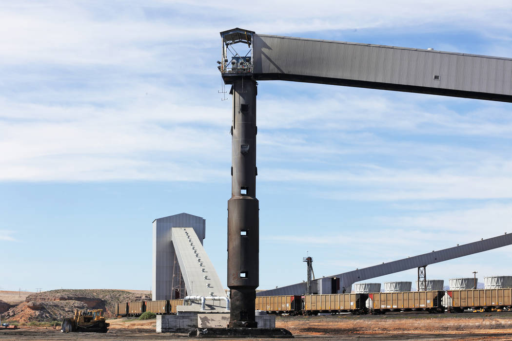 The coal stack at the Reid Gardner Generating Station on Thursday, March 16, 2017, in Moapa, Nev. (Rachel Aston/Las Vegas Review-Journal) @rookie__rae