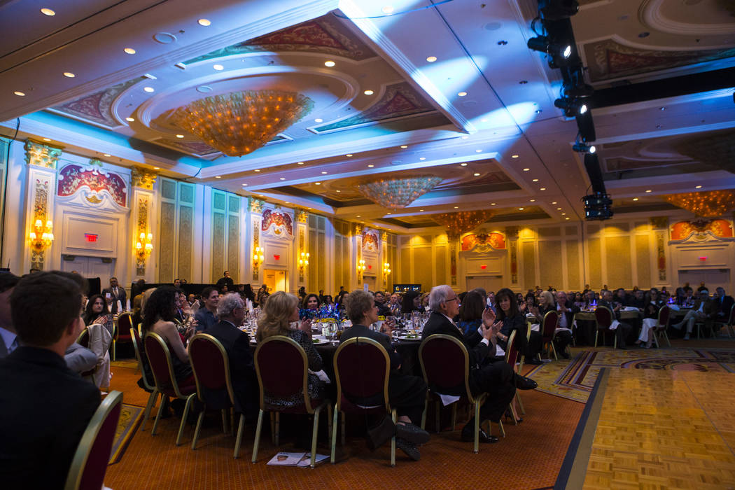 People attend the Adelson Educational Campus' 13th annual In Pursuit of Excellence Gala at The Venetian hotel-casino in Las Vegas on Sunday, March 26, 2017. (Chase Stevens/Las Vegas Review-Journal ...