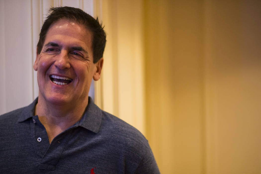 Entrepreneur Mark Cuban, honoree of the Dr. Miriam and Sheldon G. Adelson In Pursuit of Excellence Award, at The Venetian hotel-casino in Las Vegas on Sunday, March 26, 2017. (Chase Stevens/Las Ve ...