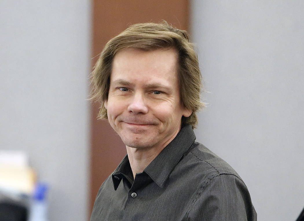 Melvyn Sprowson, who represents himself in his kidnapping and child pornography trial, appears at the Regional Justice Center on Friday, March 24, 2017, in Las Vegas. (Bizuayehu Tesfaye/Las Vegas ...