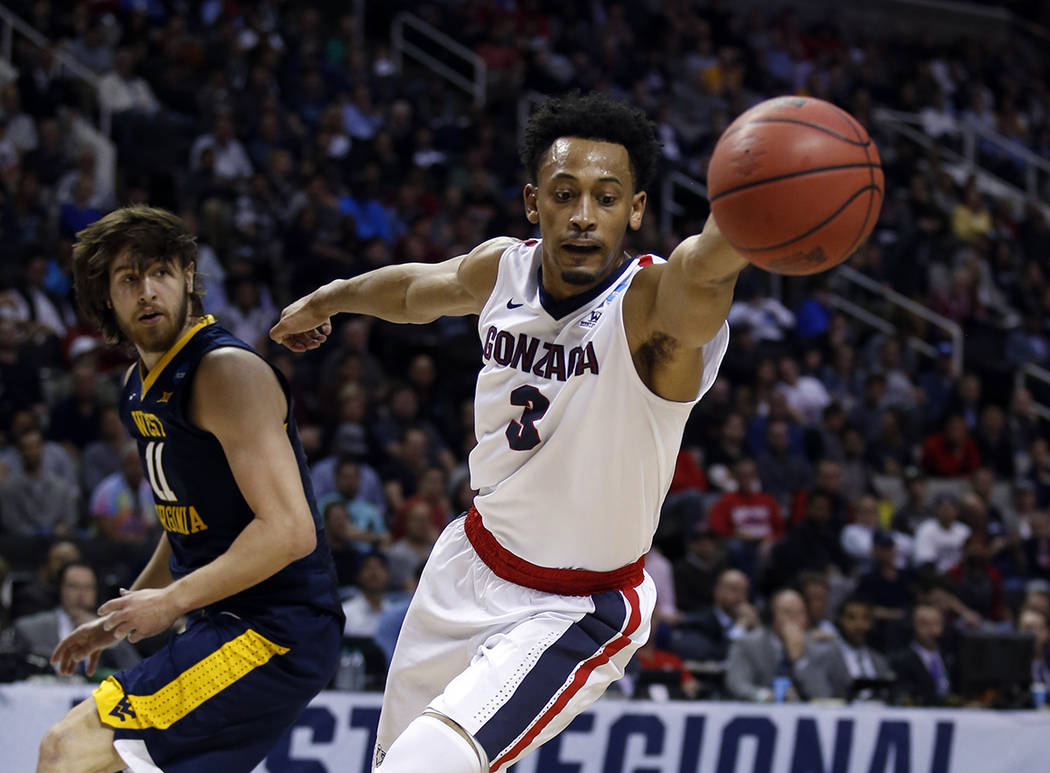 Gonzaga forward Johnathan Williams (3) during the second half of an NCAA Tournament college basketball regional semifinal game against West Virginia Thursday, March 23, 2017, in San Jose, Calif. ( ...