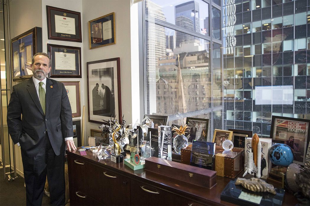 In this Friday, Feb. 17, 2017, photo, Trump Hotels CEO Eric Danziger poses for a portrait in his office at Trump Tower in New York. The Trumps are launching a new hotel chain in a bold expansion o ...