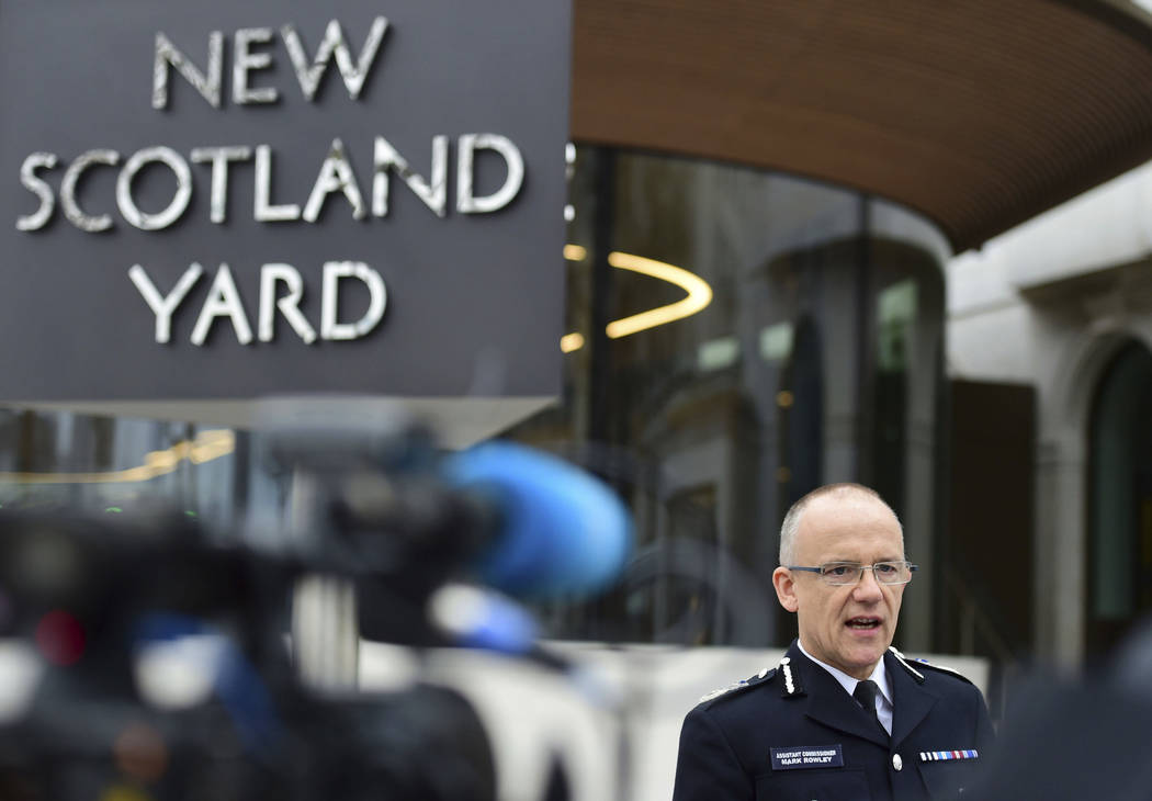 Metropolitan Police counterterrorism chief Mark Rowley speaks to the media about the terrorist attack, outside New Scotland Yard in London, Friday March 24, 2017. London's top anti-terror officer  ...
