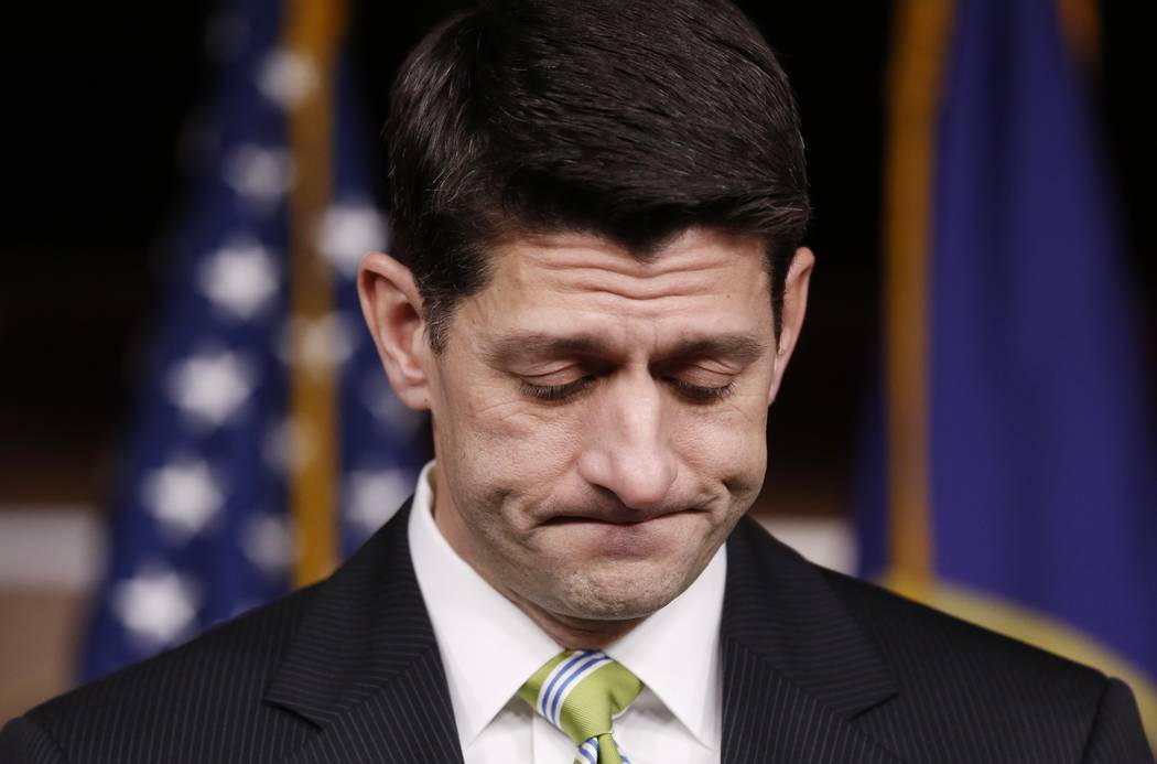 House Speaker Paul Ryan, R-Wisc., holds a news conference after Republicans pulled the American Health Care Act bill to repeal Obamacare, March 24, 2017. (Jonathan Ernst/Reuters)