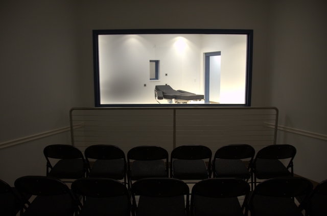 A view of the lethal injection gurney from a witness viewing room on Nov. 10, 2016. (Courtesy the Nevada Department of Corrections)