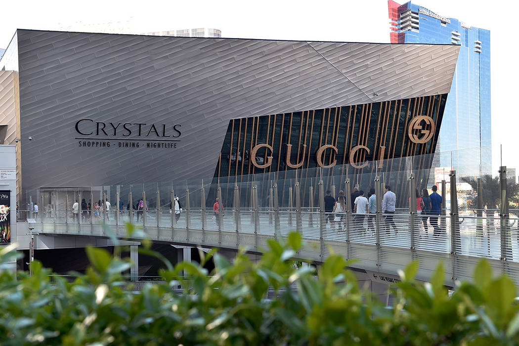 The Shops at Crystals at CityCenter is seen Friday, March 18, 2016, in Las Vegas. MGM Resorts International entered into an agreement to sell the 324,000 square-foot Strip luxury retail center for ...