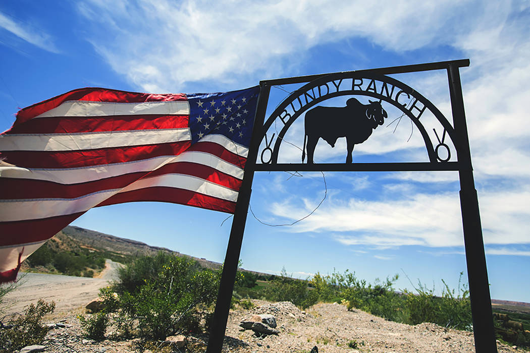 A Bundy Ranch sign near Bunkerville greets visitors on Thursday, May 19, 2016. (Las Vegas Review-Journal)