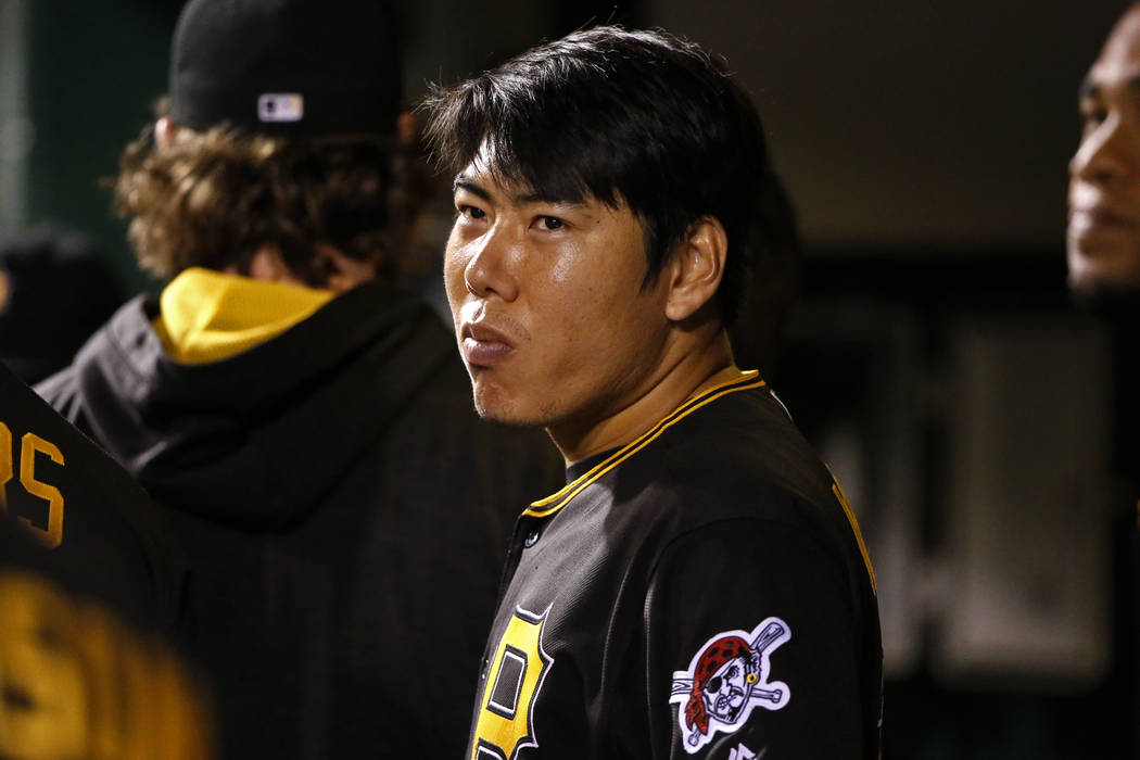 In this Sept. 26, 2016, file photo, Pittsburgh Pirates' Jung Ho Kang stands in the dugout during a baseball game against the Chicago Cubs in Pittsburgh. Kang was placed on the restricted list whil ...