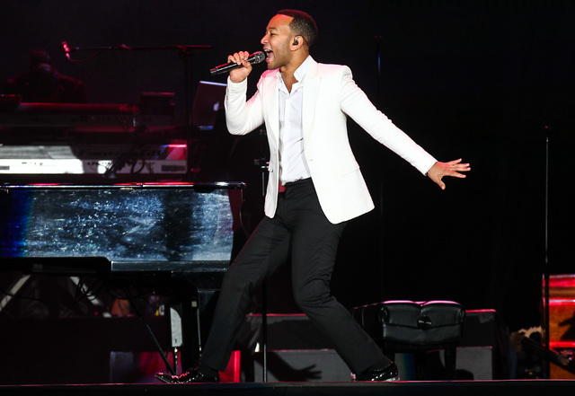 John Legend performs on the main stage during the Rock in Rio USA music festival in Las Vegas on Saturday, May 16, 2015. (Chase Stevens/Las Vegas Review-Journal) Follow Chase Stevens on Twitter @c ...