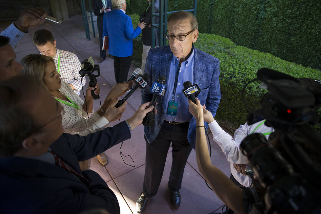 Miami Dolphins owner Stephen Ross during day two of the NFL Annual Meeting at the Arizona Biltmore Hotel on Monday, March 27, 2017, in Phoenix, Ariz. Ross was the only owner to vote against the Oa ...